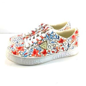 Guess Astray Multi Floral Sneaker Shoes Floral Alphabet Pattern Womans 7........